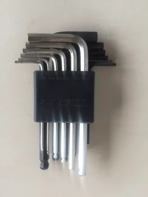 Satz Innensechskantschlüssel mit metrischen und zöllige Abmaßen