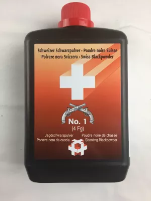 Schweizer Schwarzpulver Nr. 1 für Kurzwaffen 0,5 Kg Körnung: 0,250 - 0,500 mm (4 Fg)