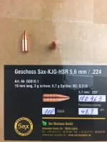 100 Stk. Sax 5,6 mm KJG-HSR (5,7 mm / .224), 46grain Art.Nr. G0010.1