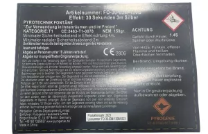 3 Meter Silberfontäne - 30 Sek. Brenndauer